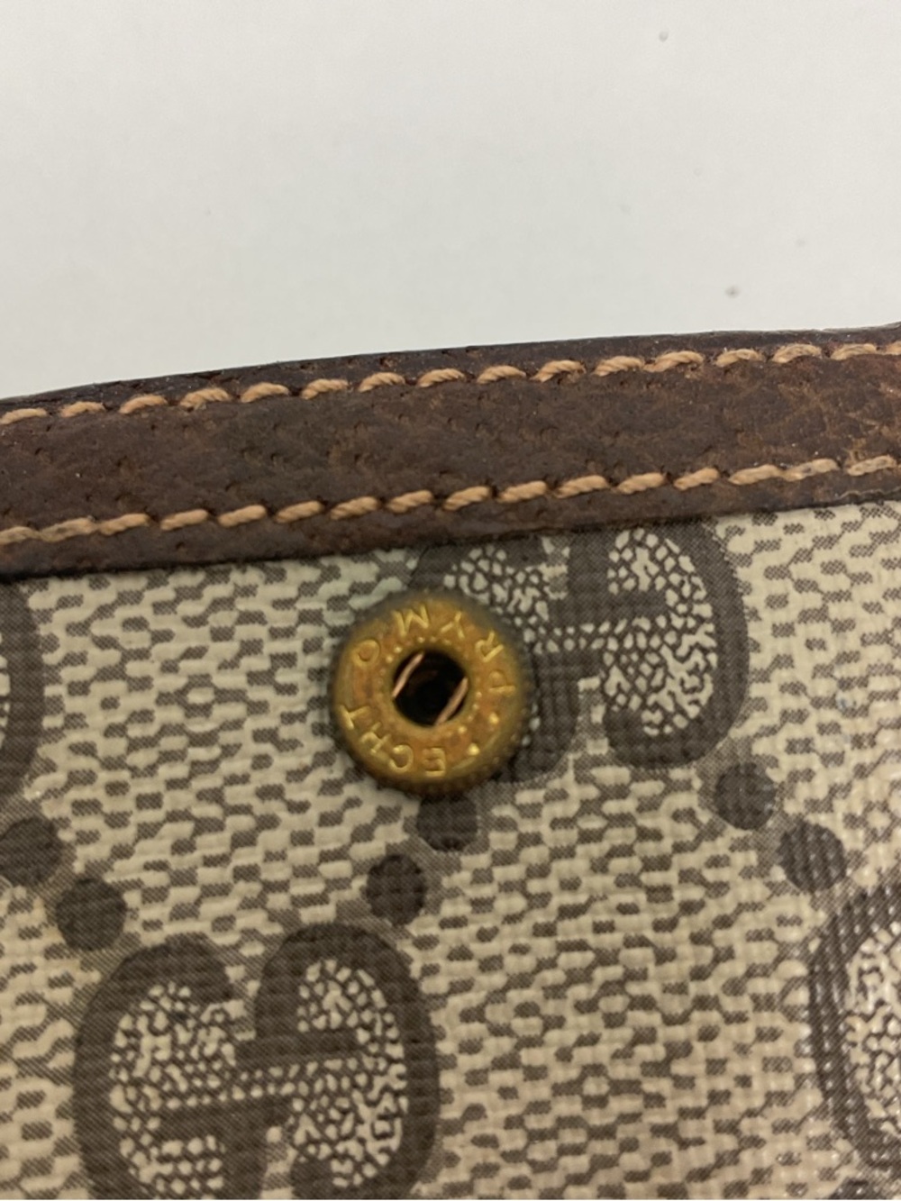 Gucci Vintage GG Supreme Wallet Brown Leather Trim Bifold Snap Coin Purse Italy - Picture 15 of 16